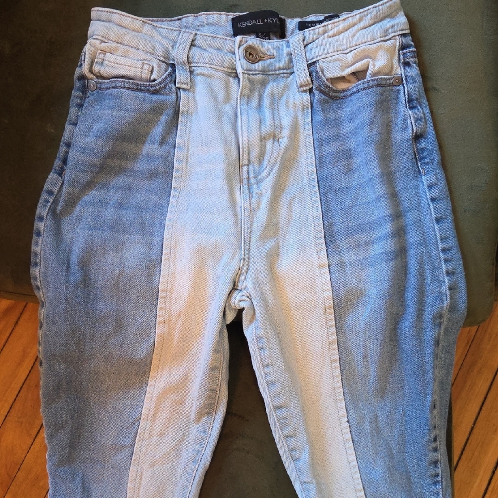 Kendall & Kylie High Rise Two-Tone Jeans